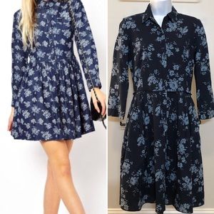 Gap Chambray Floral Dress Sz XS